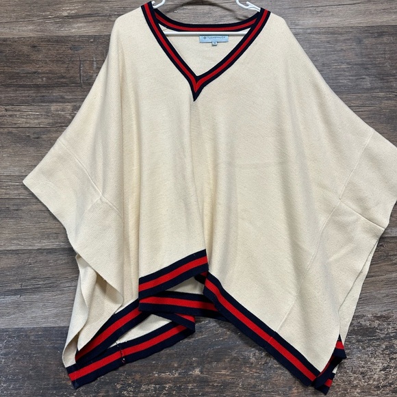 Tuckernuck Sweaters - Tuckernuck Cream and Navy Poncho